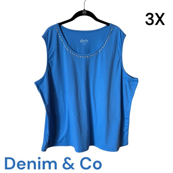 Denim&Co Tops - ❤️NWT DENIM & CO PERFECT for SUMMER  SLEEVELESS TOP  2X    #X